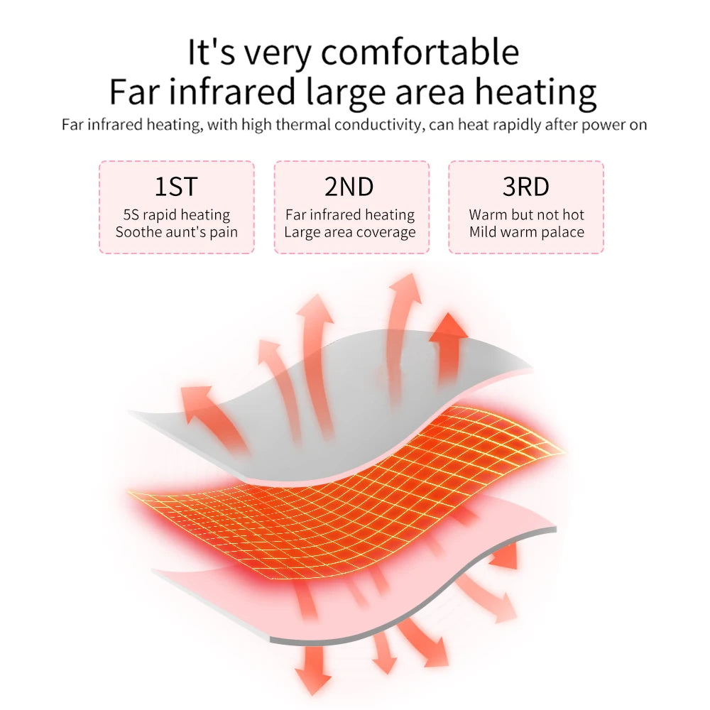 Coussin chauffant menstruel intelligent, appareil de massage par vibration de la taille, masseur abdominal, ceinture de palais chaude, crampes, instituts menstruels