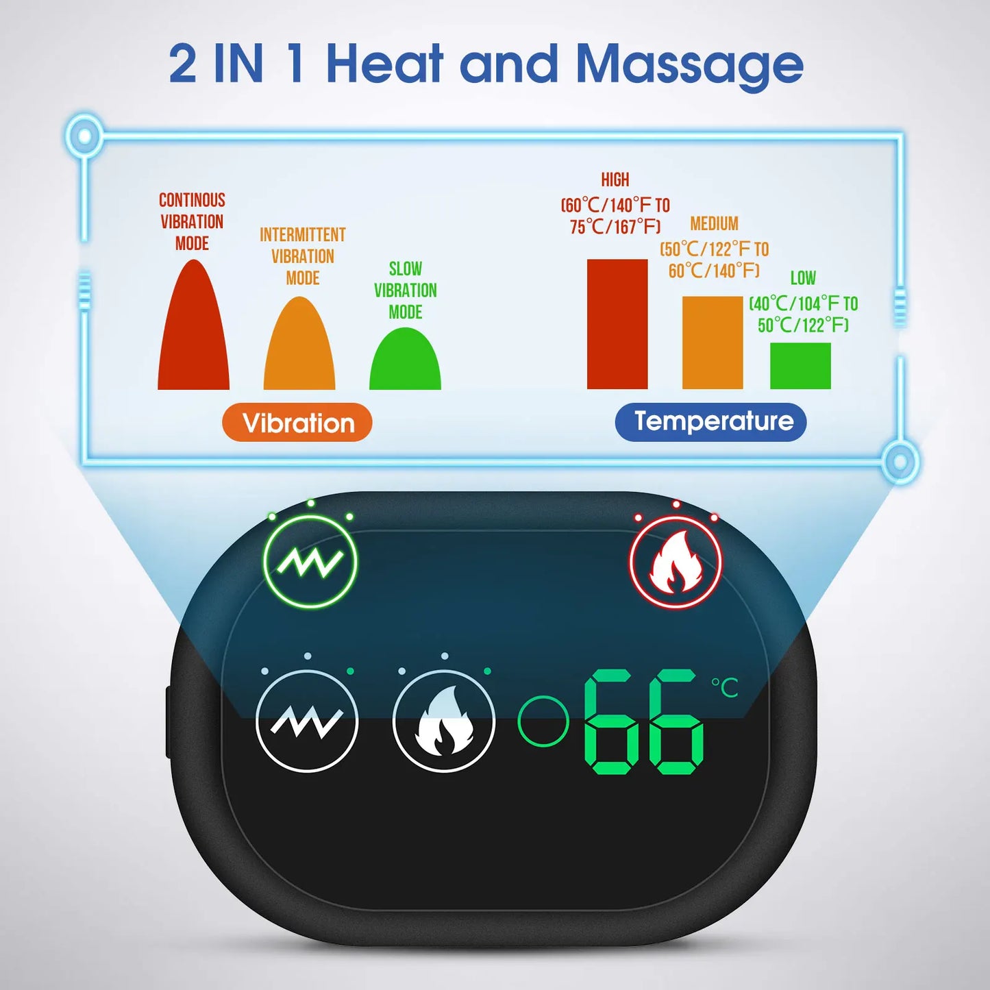 Chauffage électrique attelle d’épaule Affichage LED Vibration Massage d’épaule Sangle de ceinture pour l’arthrite Articulation Blessure Soulagement de la douleur