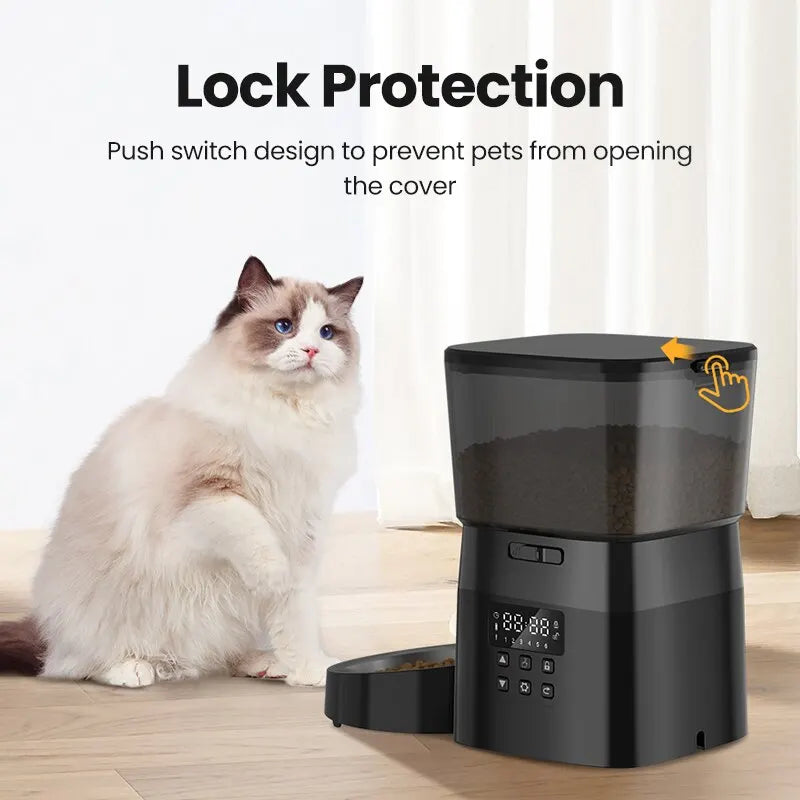 Distributeur automatique de nourriture pour chat Accessoires Mangeoire pour animaux de compagnie à commande intelligente pour chats Nourriture sèche pour chiens
