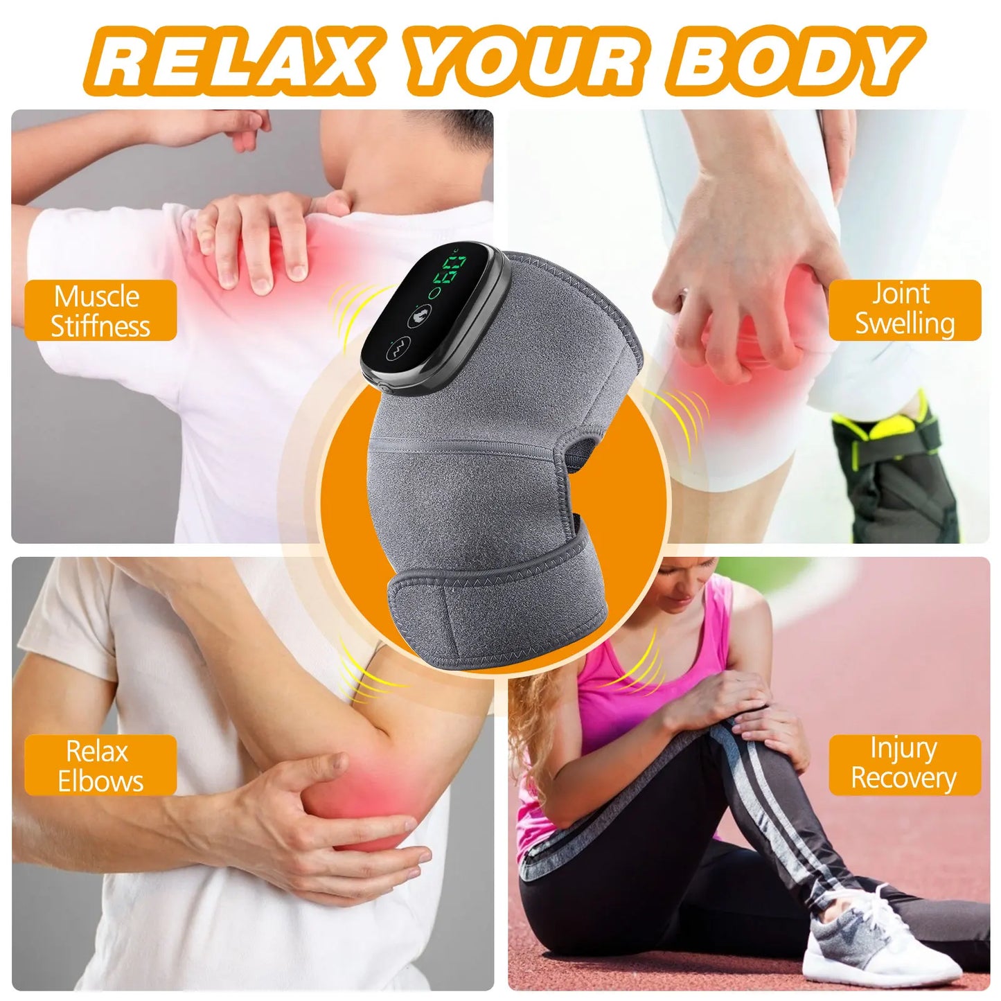 Chauffage électrique attelle d’épaule Affichage LED Vibration Massage d’épaule Sangle de ceinture pour l’arthrite Articulation Blessure Soulagement de la douleur