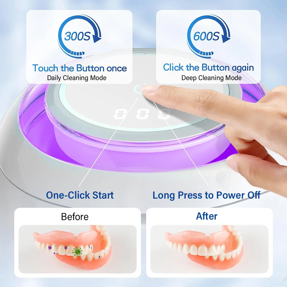 porteurs de prothèses dentaires
Nettoyage rapide, hygiénique et sans effort. Gagnez du temps au quotidien tout en gardant une hygiène bucco-dentaire irréprochable