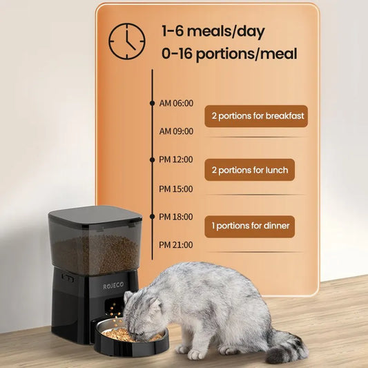 Distributeur automatique de nourriture pour chat Accessoires Mangeoire pour animaux de compagnie à commande intelligente pour chats Nourriture sèche pour chiens