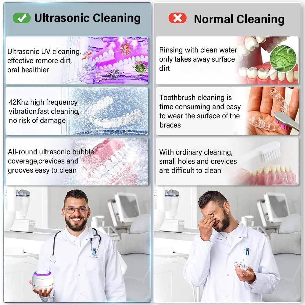 porteurs de prothèses dentaires
Nettoyage rapide, hygiénique et sans effort. Gagnez du temps au quotidien tout en gardant une hygiène bucco-dentaire irréprochable