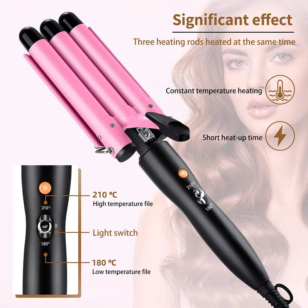 Fer à friser professionnel Effet woaw garanti ! Il frise et boucle en un seul geste, sans effort. Puissant, rapide et stylé — idéal pour briller sur  TikTok avec des résultats bouffants en quelques secondes