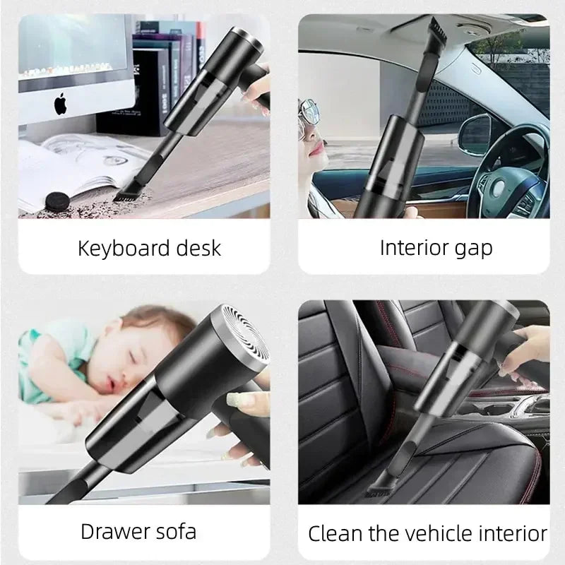 Aspirateur voiture portable Parfait pour les automobilistes exigeants et les parents actifs !Fiable, puissant et facile à utiliser, cet outil est conçu pour ceux qui veulent garder leur véhicule impeccable sans effort. Même en déplacement, il assu
