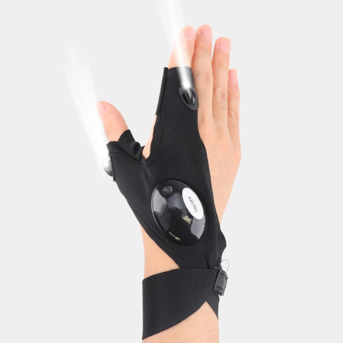 Gant de doigt demi LED pour hommes Femmes Extérieur Imperméable Pêche De Nuit Appât Cyclisme Running Lampe De Poche Gants Sans Doigts Durables