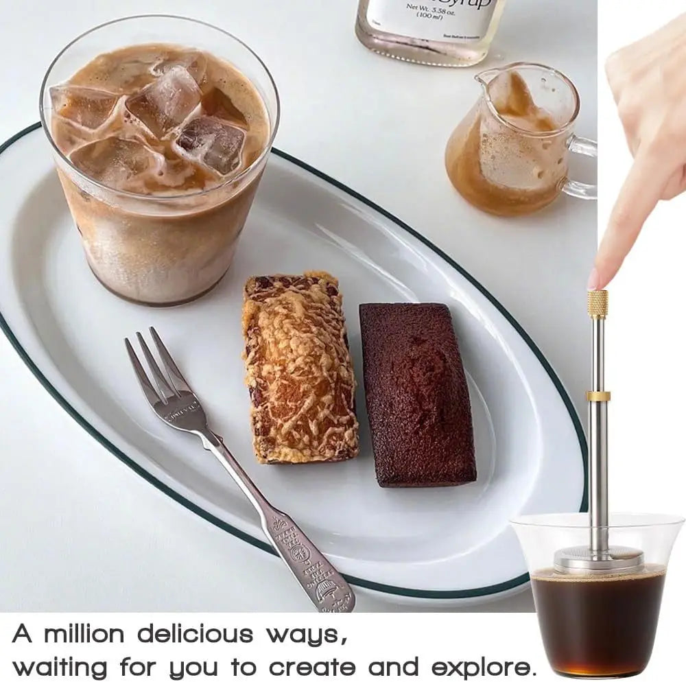 Presse à café portable Réutilisable Latte Tea Mixer Agitateur Outil de barista pour voyage Restaurant Cuisine Bar à usage domestique