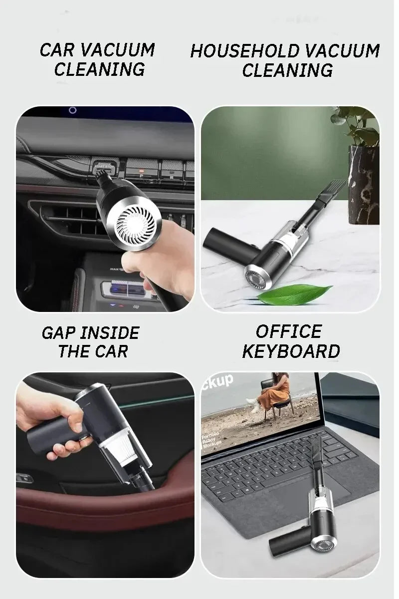 Aspirateur voiture portable Parfait pour les automobilistes exigeants et les parents actifs !Fiable, puissant et facile à utiliser, cet outil est conçu pour ceux qui veulent garder leur véhicule impeccable sans effort. Même en déplacement, il assu