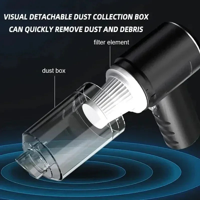 Aspirateur voiture portable Parfait pour les automobilistes exigeants et les parents actifs !Fiable, puissant et facile à utiliser, cet outil est conçu pour ceux qui veulent garder leur véhicule impeccable sans effort. Même en déplacement, il assu