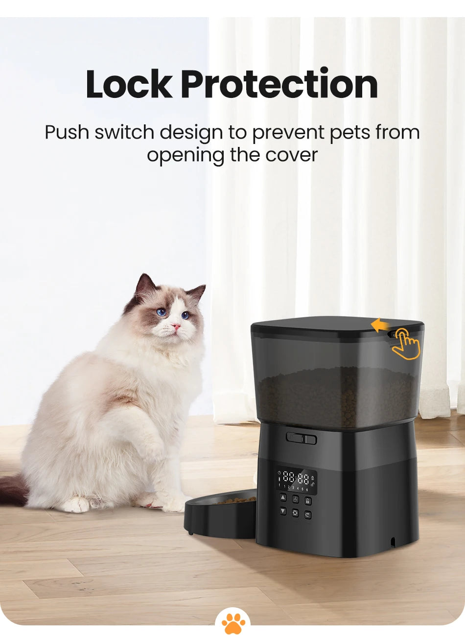 Distributeur automatique de nourriture pour chat Accessoires Mangeoire pour animaux de compagnie à commande intelligente pour chats Nourriture sèche pour chiens