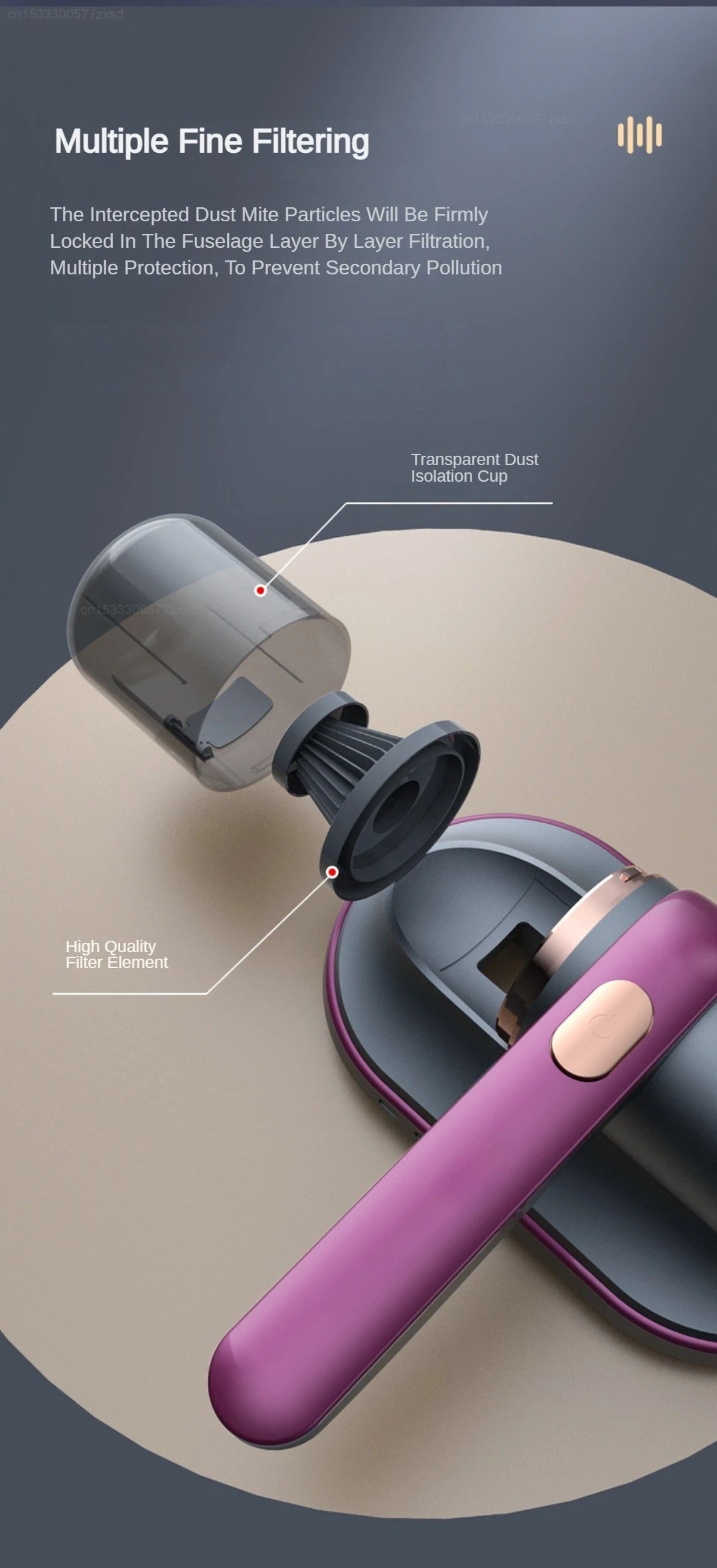 Ménage Matelas Aspirateur Ultraviolet Stérilisation Machine Maison Portable Portable Sans Fil Éliminateur d’Acariens Charge USB