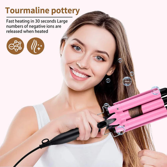 Fer à friser professionnel Effet woaw garanti ! Il frise et boucle en un seul geste, sans effort. Puissant, rapide et stylé — idéal pour briller sur  TikTok avec des résultats bouffants en quelques secondes