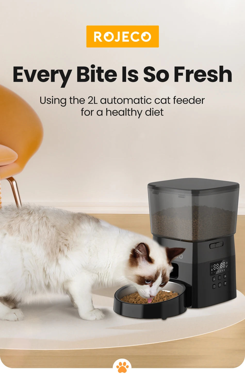Distributeur automatique de nourriture pour chat Accessoires Mangeoire pour animaux de compagnie à commande intelligente pour chats Nourriture sèche pour chiens