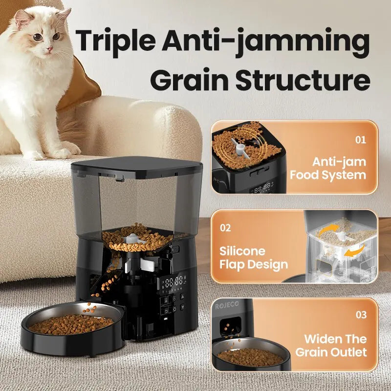 Distributeur automatique de nourriture pour chat Accessoires Mangeoire pour animaux de compagnie à commande intelligente pour chats Nourriture sèche pour chiens