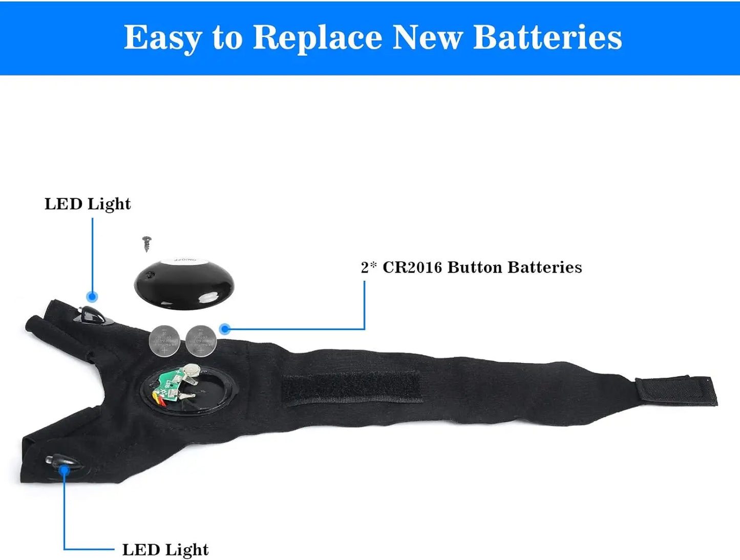 Gant de doigt demi LED pour hommes Femmes Extérieur Imperméable Pêche De Nuit Appât Cyclisme Running Lampe De Poche Gants Sans Doigts Durables